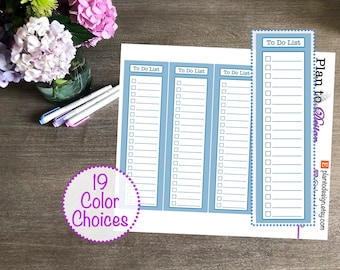 SHORT To Do List Sidebar Stickers (4) - made for Vertical Planners, Hardbound Planner, Plum Paper, Recollections Vertical