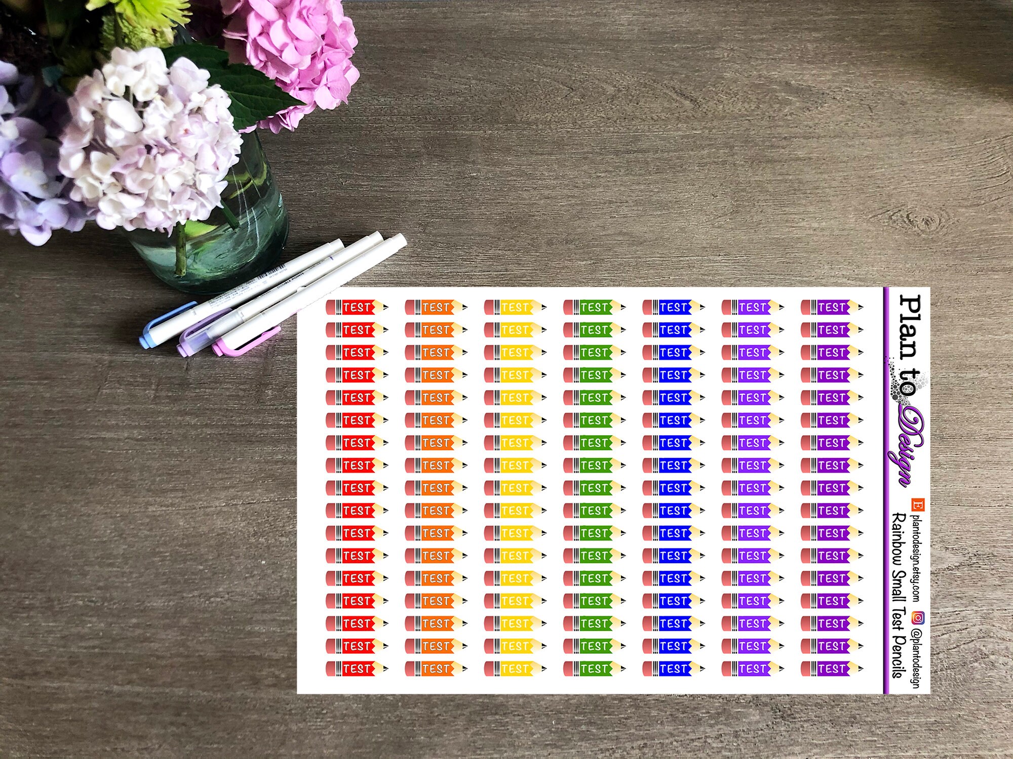 1136~~Yellow Pencils Planner Stickers. 