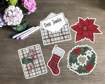 WRAPPED IN PLAID Die Cuts for Traveler's Notebook, Plum Paper, Recollections, Vertical, Horizontal Planner - Ala Carte - Set - Christmas