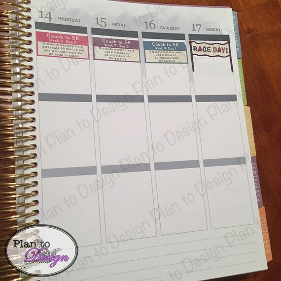 Couch To 5k Training Plan And Race Day Planner Stickers For Etsy