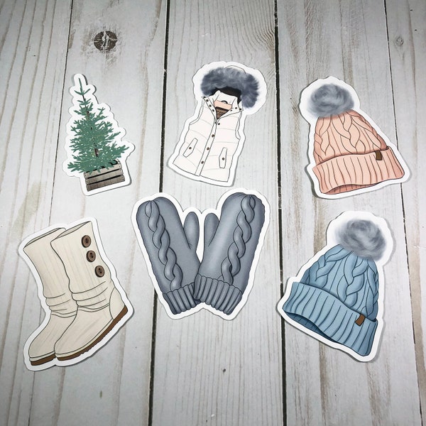 SWEATER WEATHER Die Cuts - made for Traveler's Notebook, Plum Paper, Recollections, Planners - Ala Carte - Set - Winter, Cold, Holiday