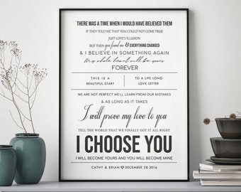 I Choose You Lyrics Etsy I Choose You Lyrics Etsy