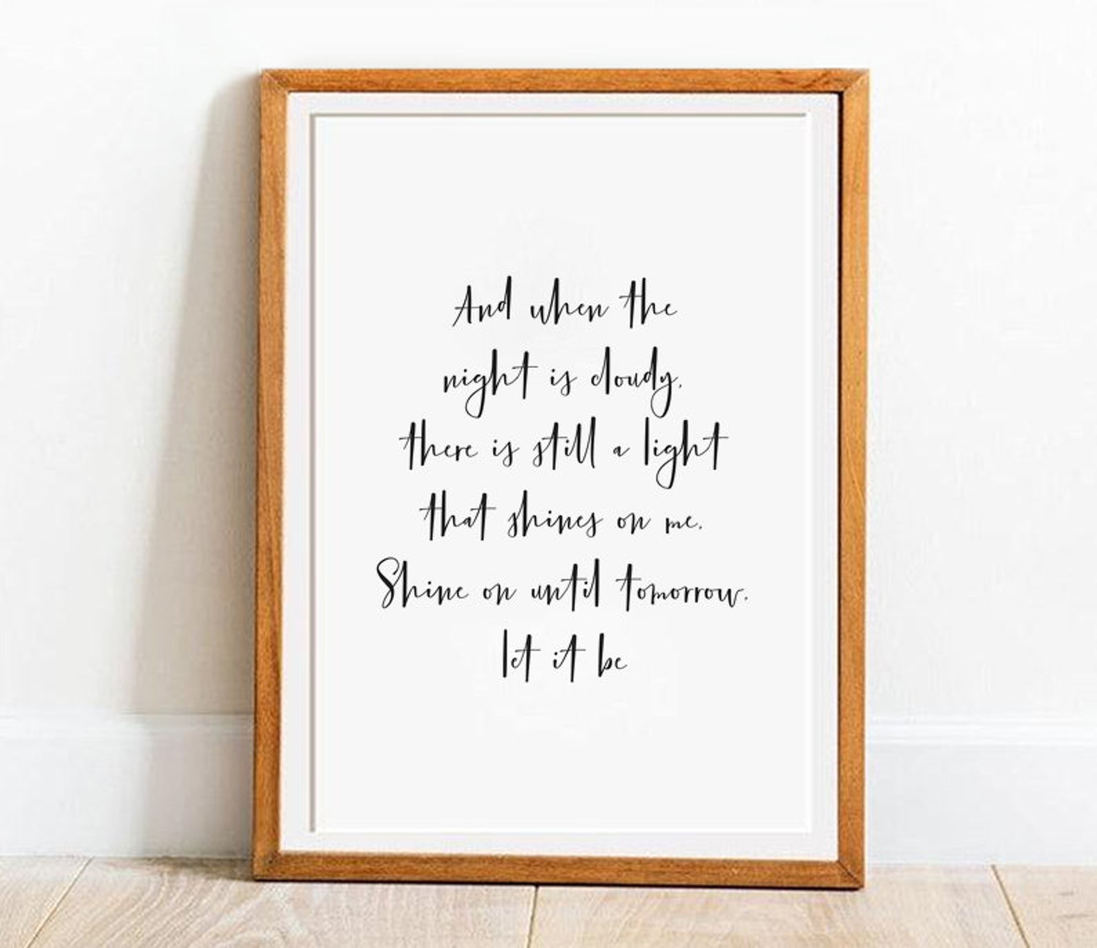 The Beatles Let It Be Printable Wall Art Song Lyrics | Etsy