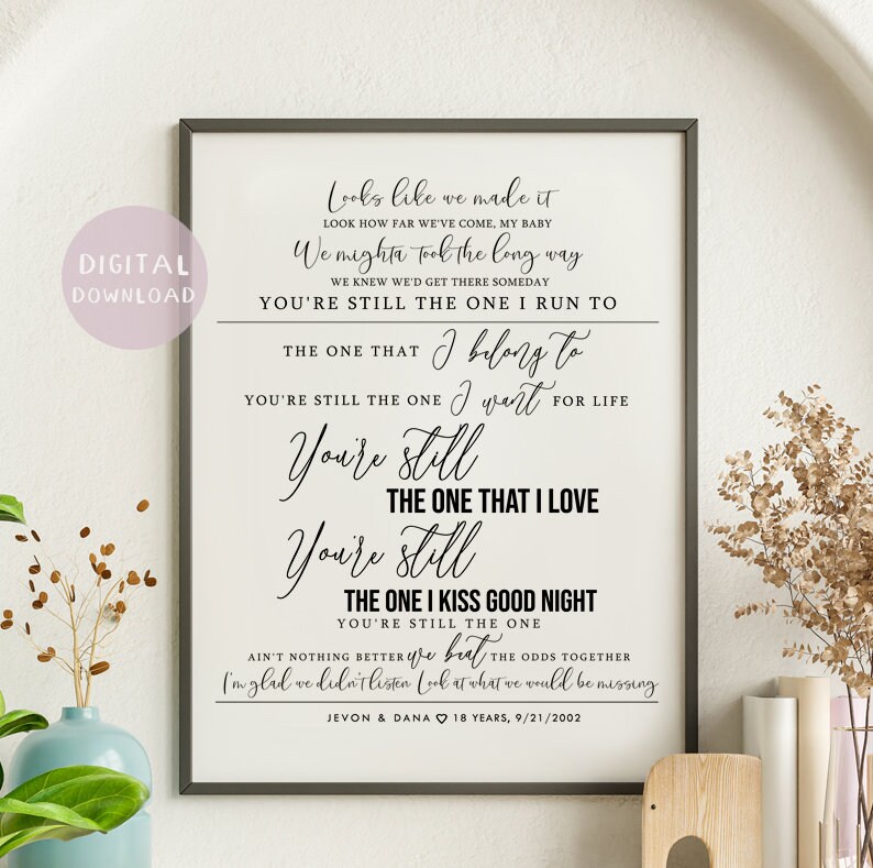 Song Print Song Lyrics Ben Rector You Re Still The Etsy Israel