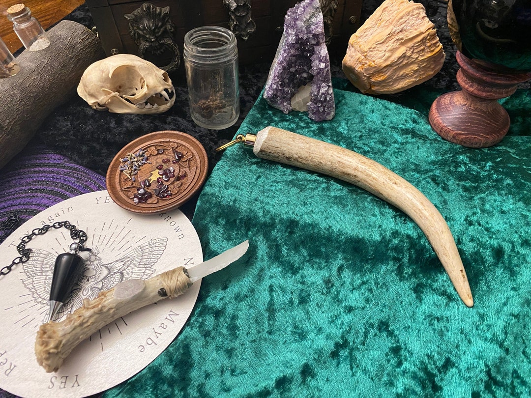 Antler Spell Ingredient Holder, Deer Antler Keychain - Etsy