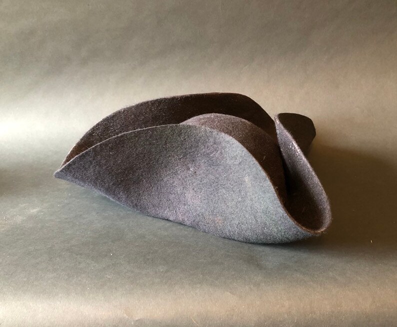 Wool Felt Tricorn Hat Mid18th Century Etsy