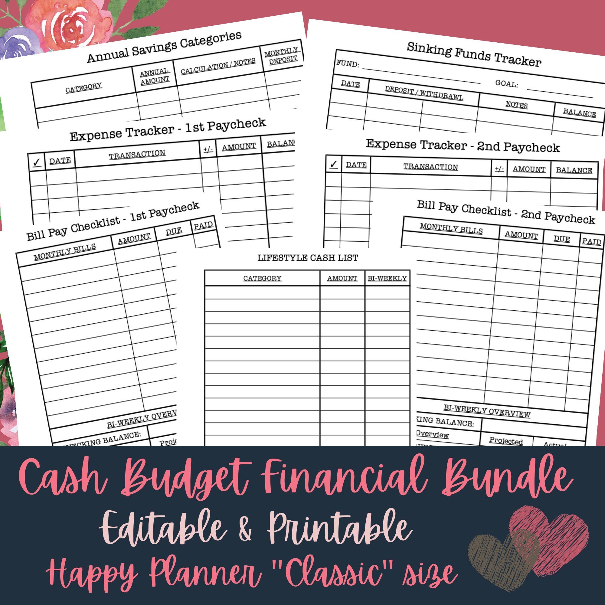 Happy Planner Classic Budget Printable Monthly Budget | Etsy