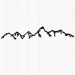Teton Mountain Range Vinyl Car Decal Sticker