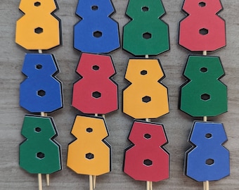 Primary Number Cupcake Toppers | Birthday Party