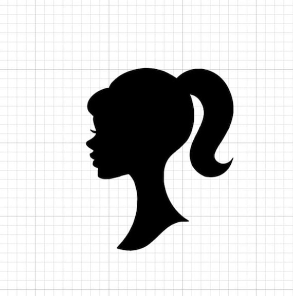 Barbi Girl Doll Head  Silhouette Vinyl Car Sticker Decal - More colors available!