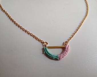 Crochet Bubblegum Necklace; handmade, jewellery, pastel shade colour, gift