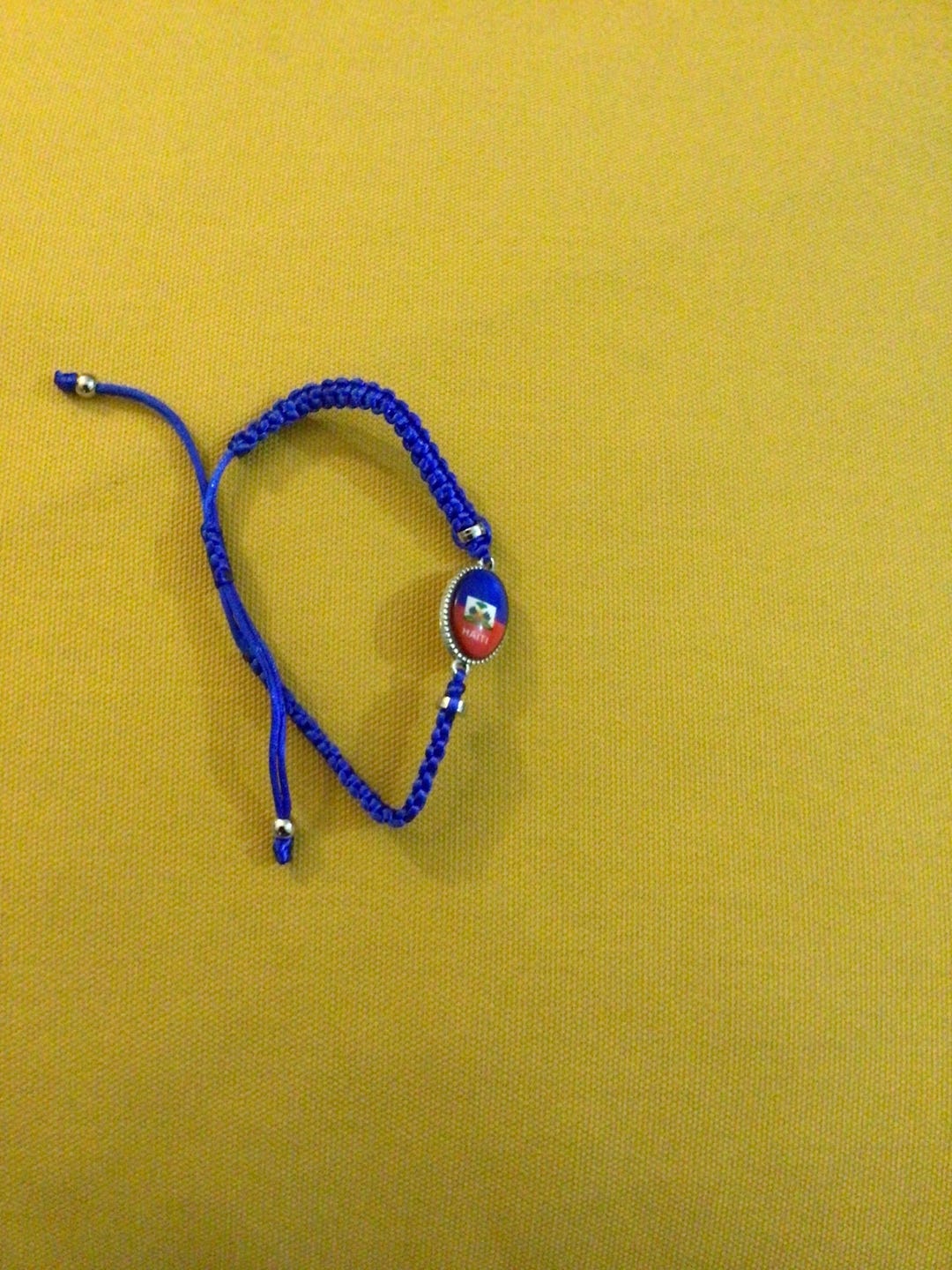 Bead with Hearts Haiti Flag - Charm Fit All European Bracelets