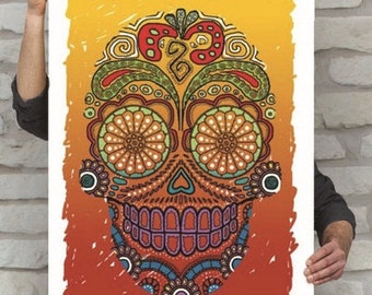 Calavera Poster | Sugar Skull Print | Day of the Dead