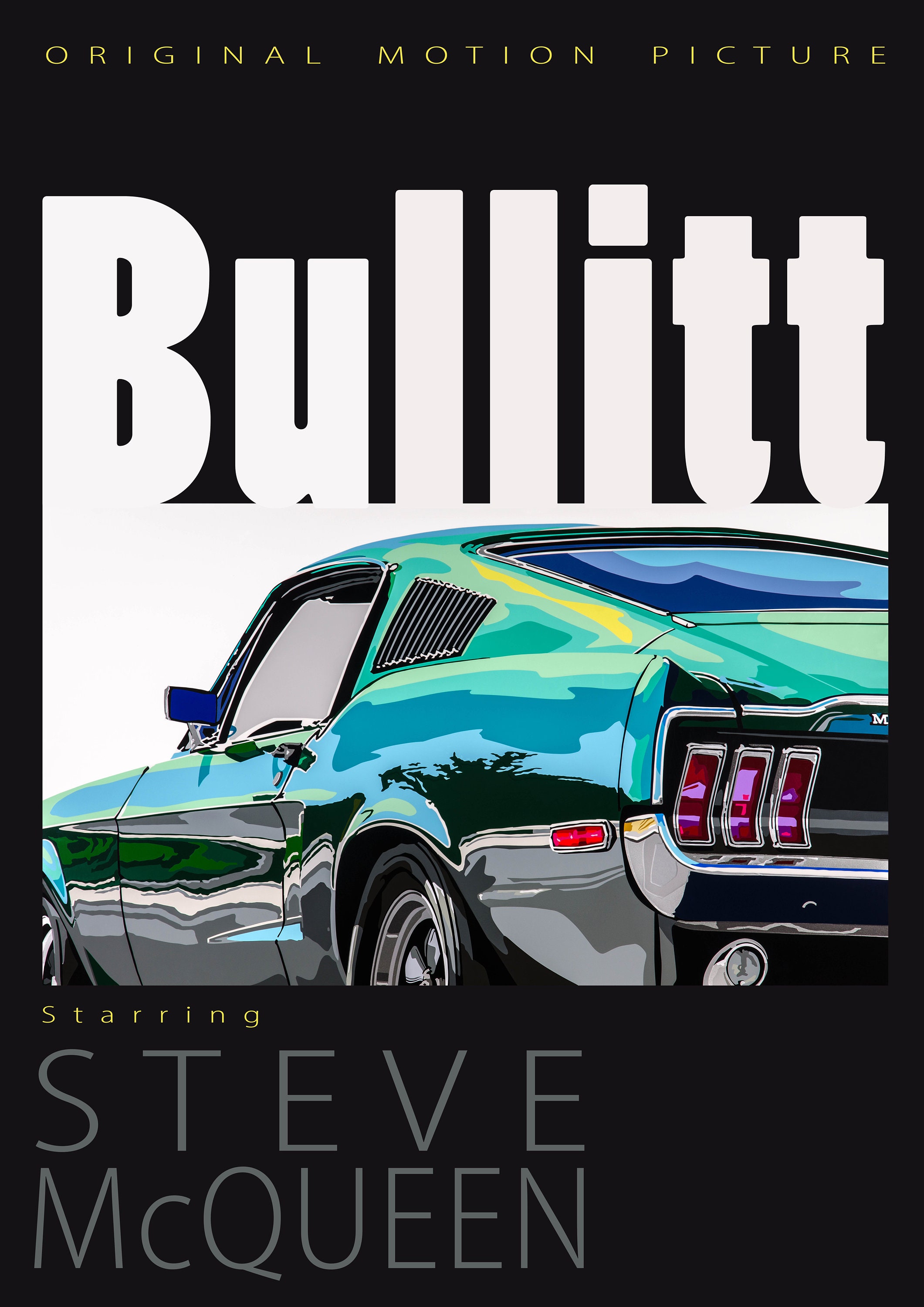 Steve Mcqueen Bullitt Ford Mustang Retro Movie Poster-style - Etsy