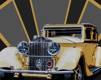 Rolls-royce Vintage-style Print. Retro Art Deco Poster Design No.2