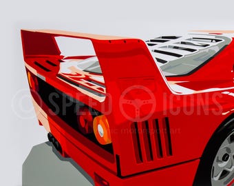 The F40 Four. no.1. Ferrari Fine Art Giclée Ltd Ed Print.