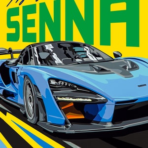 McLaren Senna Poster-Stil Fine Art print. Super Car Motorsport Kunst