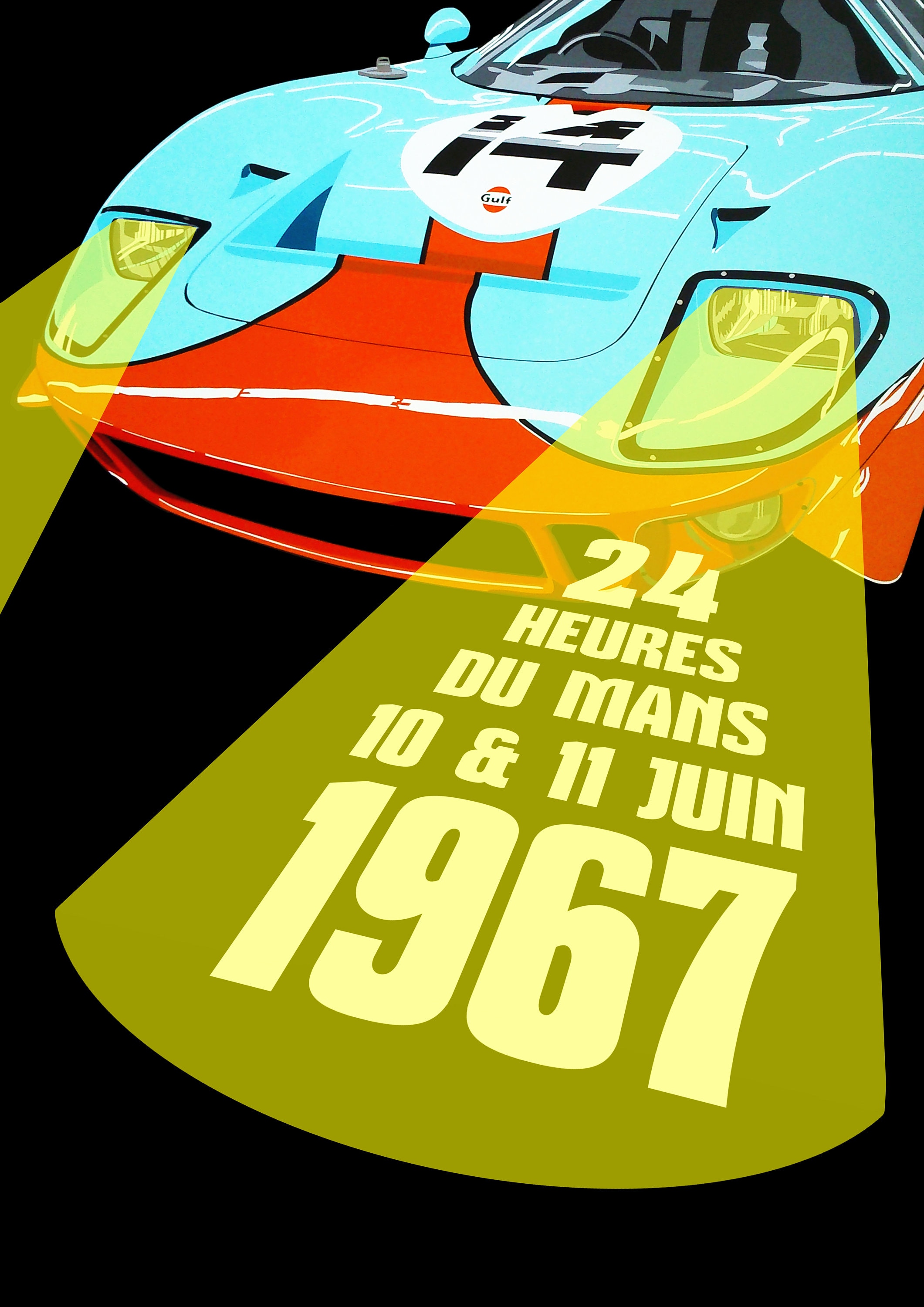 Plaque Tôle Dibond Gulf Racing - Décoration Garage Panneau Le Mans - Fabriqué France