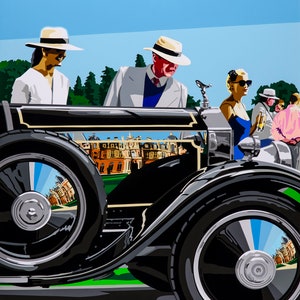 Vintage Rolls Royce at Waddesdon Manor Fine Art Giclee Ltd Ed Print.