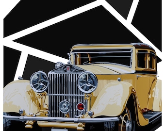 Rolls-Royce impresión de estilo vintage. Diseño de carteles Art Déco retro