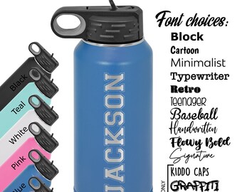 Custom Engraved 32 ounce Insulated Water Bottle - Personalized