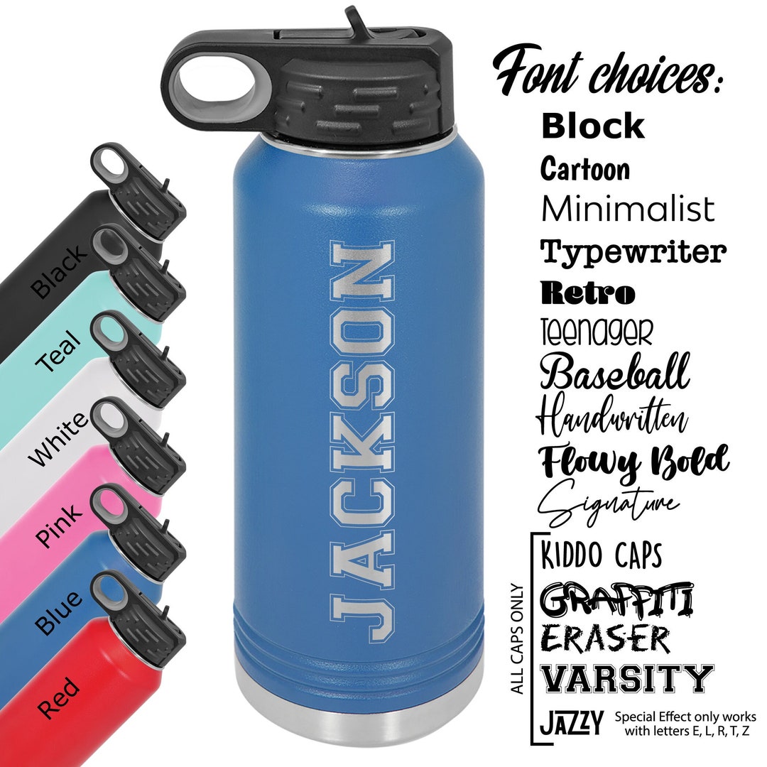 Custom Engraved 32 Ounce Insulated Water Bottle - Personalized - Etsy