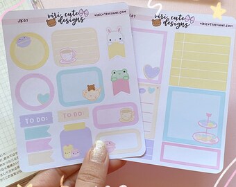 Tea Time Mini Kit for planning and journaling (FEB) | JK07 | stickers, planner stickers, journaling stickers, cute | Viri Cute Designs