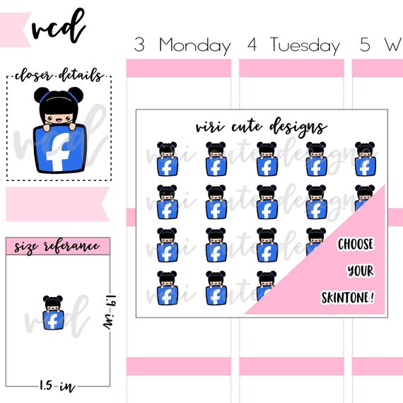 kawaii facebook planner stickers