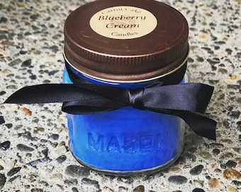 Blueberry Cream Soy Candle 8 oz Mason Jar