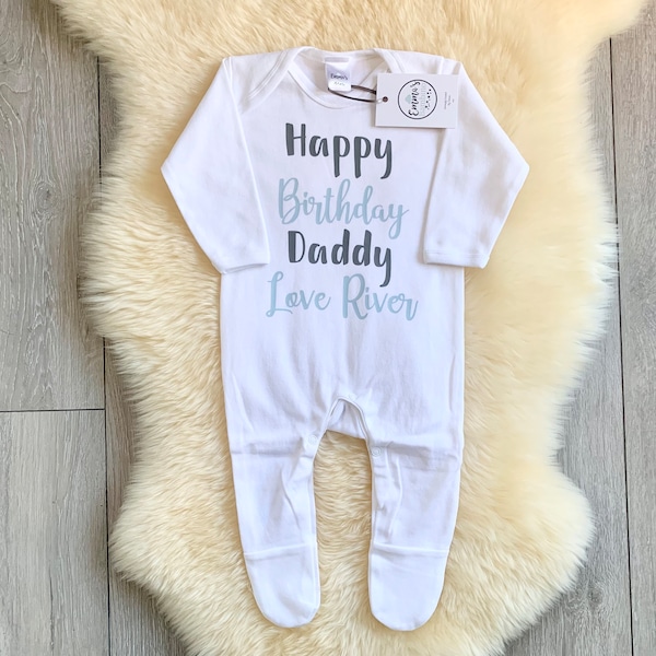 Personalised Any Message Boy Girl Pink Blue Sleepsuit/Babygrow/Romper,Present,New Baby Gift,Coming Home Outfit Happy Birthday,Will you marry
