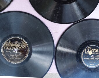 LOT of 4 10-inch 78rpm Cracked/damaged COUNTRY & Old-time