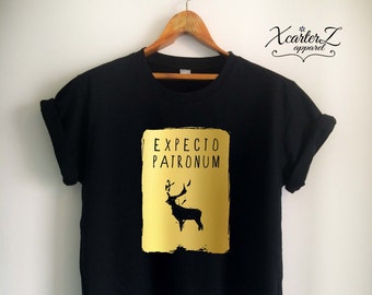 EXPECTO PATRONUM MENS T SHIRT COOL HARRY DESIGN MAGIC WIZARD WAND SPELLS GIFT