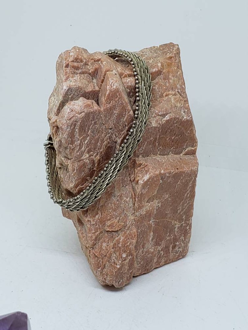 Vintage estate 925 sterling silver Mexico Taxco TJ 36 unique geometric woven mesh bracelet