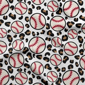 Strukturierter Stoff mit Baseball-Geparden-Leoparden-Print, Massenware, 4-Wege-Stretch-Stoff aus festem Liverpool-Stoff AA932 Bild 5