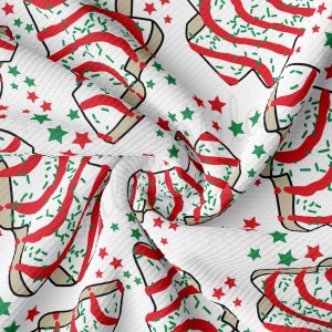 Christmas  Printed Bullet Textured Fabric by the yard 4Way Stretch Solid Strip Thick Knit Jersey Liverpool Fabric AA1976