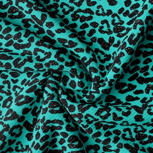 Cheetah Leopard Liverpool Bullet Textured Fabric by the yard 4Way Stretch Solid Strip Thick Knit Jersey Liverpool Fabric AA196