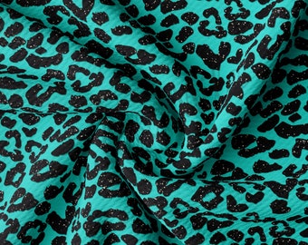 Cheetah Leopard Liverpool Bullet Textured Fabric by the yard 4Way Stretch Solid Strip Thick Knit Jersey Liverpool Fabric AA196