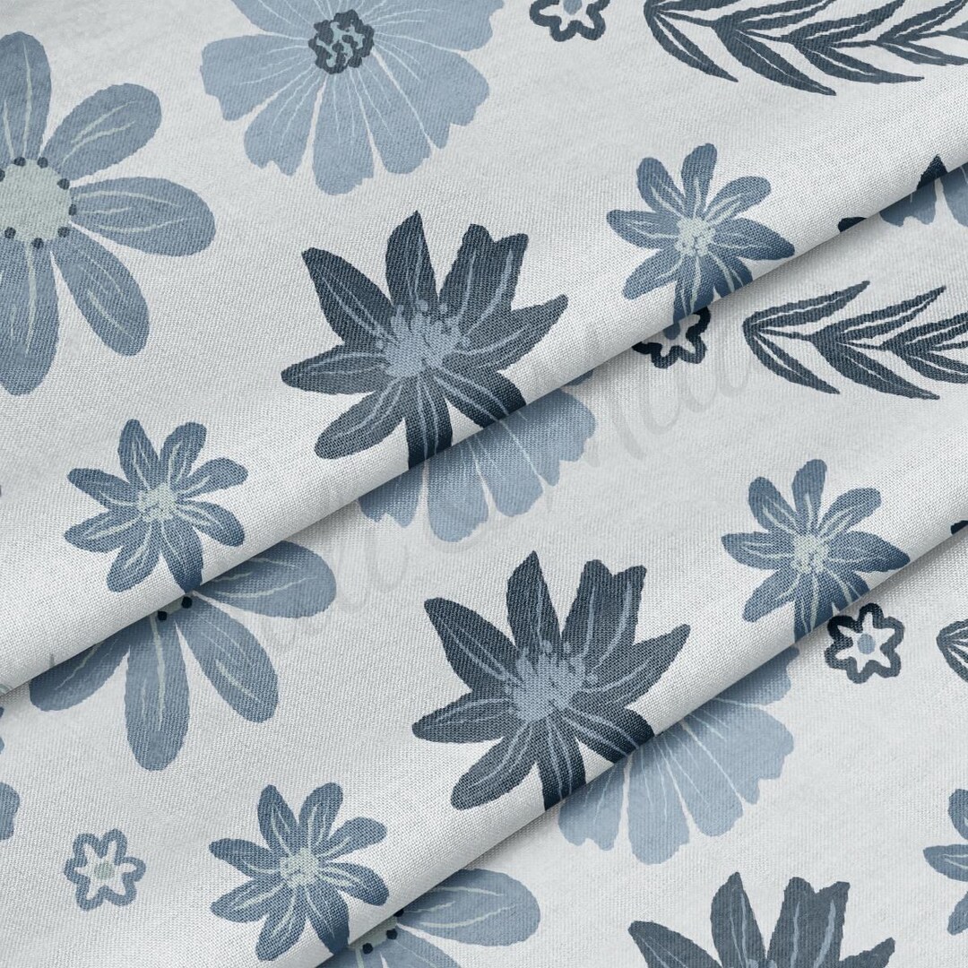 Floral 100% Cotton Fabric by the Yard Printed in USA Cotton Sateen ...