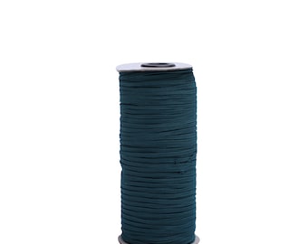 Hunter Green 1/8 inch Elastic Roll - Elastic for Face Mask - Skinny Elastic - Elastic by the yard Thin Elastic for Face Mask 3 mm Rope Cord