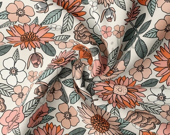 DBP Fabric Double Brushed Polyester Fabric by the Yard DBP Jersey Stretchy Soft Polyester Stretch Fabric  1 Yard Floral56 Floral Flowers