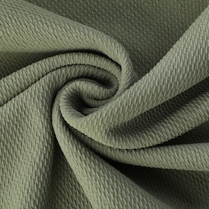 Sage Liverpool Bullet Textured Fabric by the yard 4 Way Stretch Solid - Strip Half Yard Thick Knit Jersey Liverpool Fabric for Bows