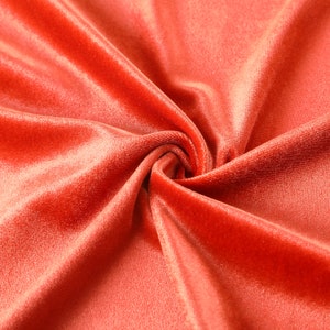 Autumn Orange Stretchy Velvet Fabric by The Yard Stretch Fabrics Polyester Spandex for Scrunchies Clothes Costumes Crafts Bows