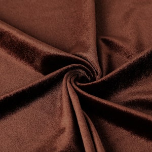Brown Stretchy Velvet Fabric by The Yard Stretch Fabrics Polyester Spandex for Scrunchies Clothes Costumes Crafts Bows
