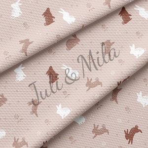 Easter Printed Liverpool Bullet Textured Fabric by the yard 4 Way Stretch Solid Strip Thick Liverpool Fabric Egg Bunny Pastel(E25)