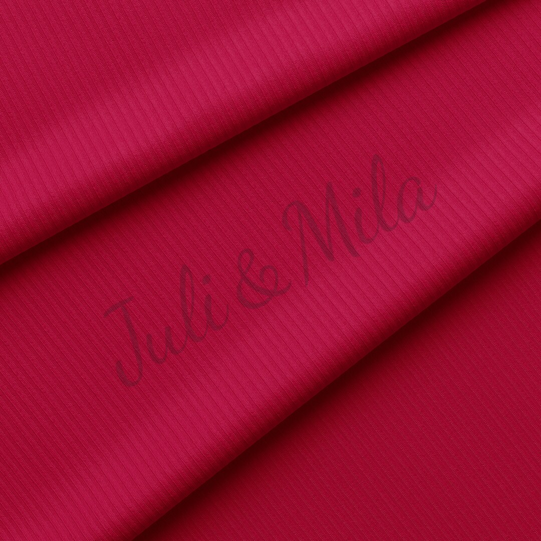 Raspberry Rib Knit Fabric by the Yard Ribbed Jersey Stretchy Soft ...