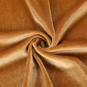 Gold Stretchy Velvet Fabric by The Yard Stretch Fabrics Polyester Spandex for Scrunchies Clothes Costumes Crafts Bows