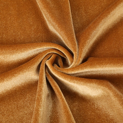 Gold 4-way stretch spandex/lycra velvet  velour fabric 