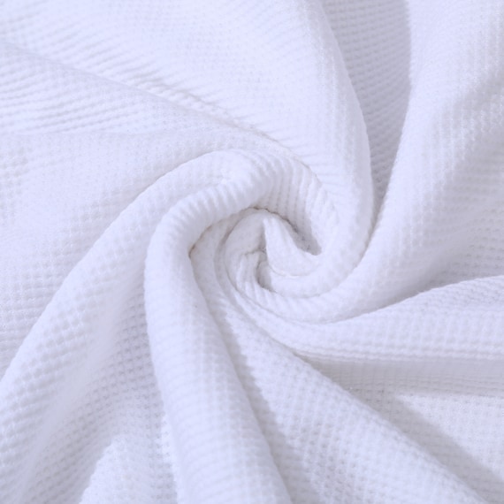 Waffle Cotton Fabric by the Yard, Waffle Knit Stretchy Fabric