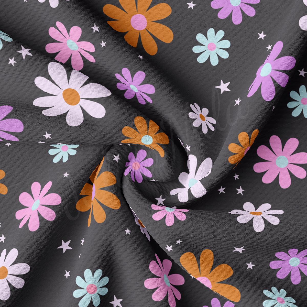 Halloween Fall Printed Liverpool Bullet Textured Fabric by the yard 4 Way Stretch Solid Strip Thick Knit Jersey Liverpool Fabric AA2841