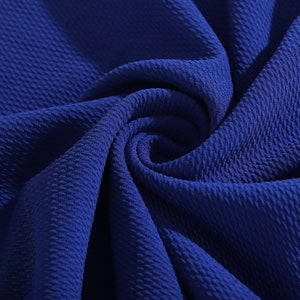 Royal Blue Liverpool Bullet Textured Fabric by the yard 4 Way Stretch Solid - Strip Half Yard Thick Knit Jersey Liverpool Fabric for Bows